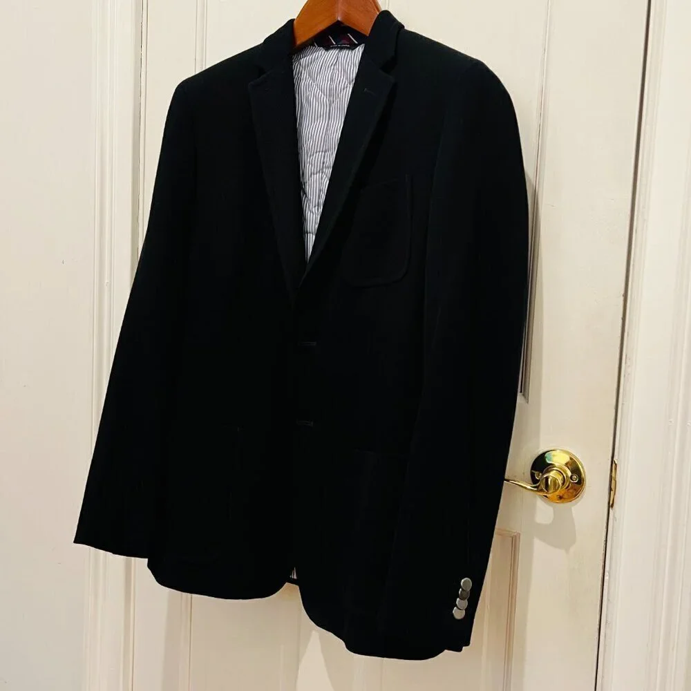 Banana Republic Sport Coat Mens 40 L Navy Blue Tailored Fit Wool Blazer